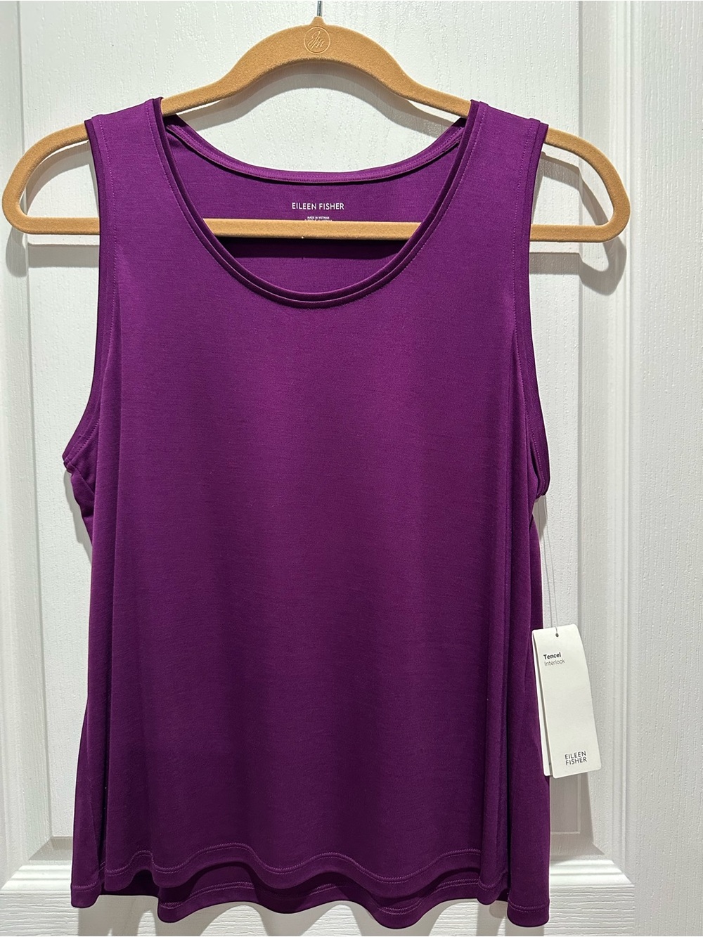 Eileen Fisher Deep Purple Scoop Neck Tank NWT